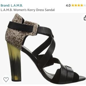 L.A.M.B Korry calf hair heels horn